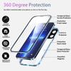 TOPF&B iPhone 15 Pro Max Magnetic 360° Case with Front and Back Tempered Glass, Blue view 3