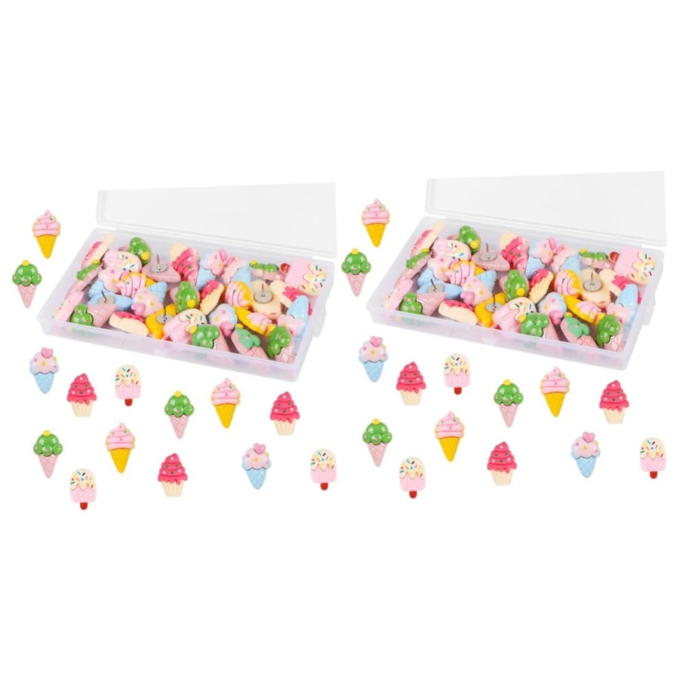 ABOOFAN 30-Piece Ice Cream-Shaped Push Pins