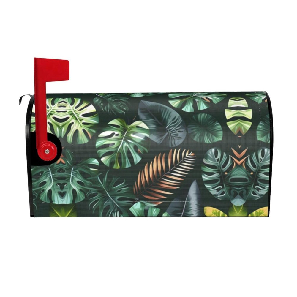 Tropical Leaf Magnetic Mailbox Cover, 53.3 x 45.7 cm