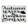 Rustic Metal Signs for Outdoor Use, Autumn Leaves and Pumpkins, Room Decor for Men, Garage Signs for Porch, Lounge, Man Cave, Fall, Thanksgiving, Harvest view 1