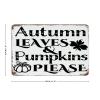 Rustic Metal Signs for Outdoor Use, Autumn Leaves and Pumpkins, Room Decor for Men, Garage Signs for Porch, Lounge, Man Cave, Fall, Thanksgiving, Harvest view 2