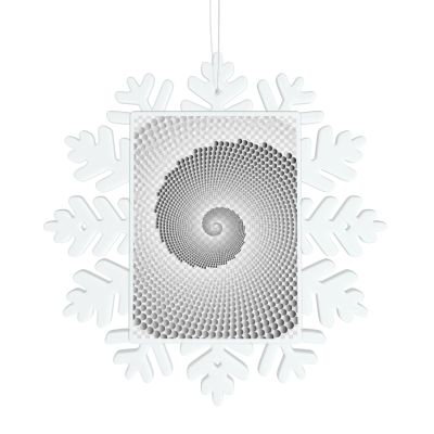 Christmas Snowflake Ornaments with Circle Halftone Spiral Pattern