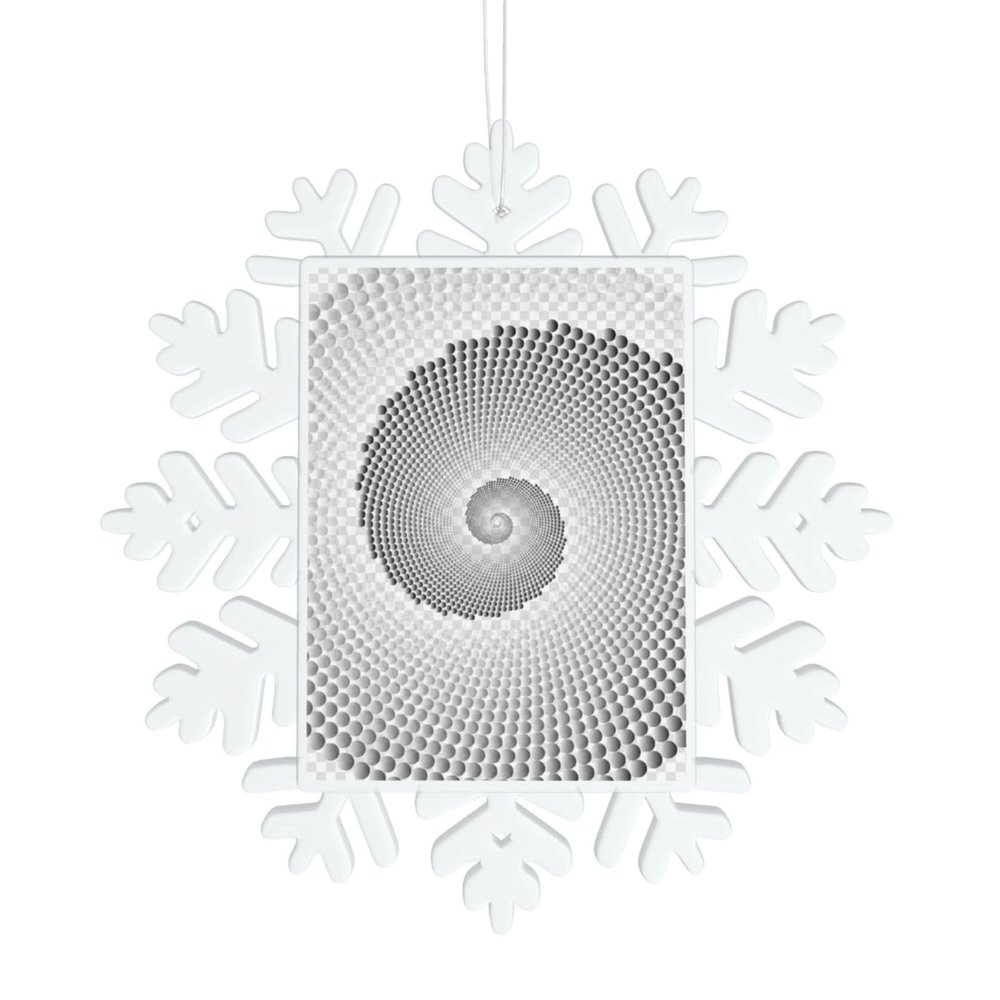 Christmas Snowflake Ornaments with Circle Halftone Spiral Pattern