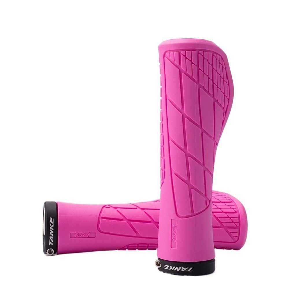 Bike Silicone Handlebar Grips, 1 Pair, Anti-Slip, Ergonomic, Rose