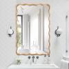 Varsoul 76.2 x 101.6 cm Gold Wavy Bathroom Mirror view 2
