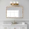 Varsoul 76.2 x 101.6 cm Gold Wavy Bathroom Mirror view 4