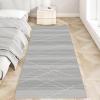 Siunwdiy Washable Non-Slip Runner Rug, Light Gray, 90 x 300 cm view 3