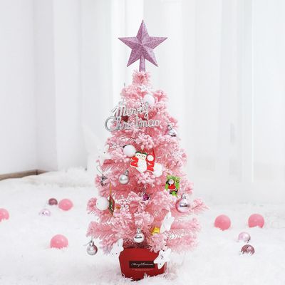 QQY Mini Artificial Christmas Tree, Tabletop Tree for Christmas Décor (Pink-1)