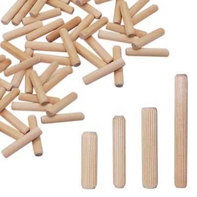 SKIR'CO 400-Piece Wood Dowel Set, 5 x 25 mm, Grooved Furniture Dowels