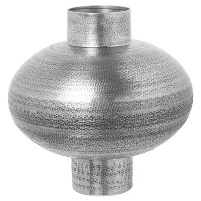 DRW Antique-Style Aluminum Table Vase, 33 x 33 x 33 cm, Silver