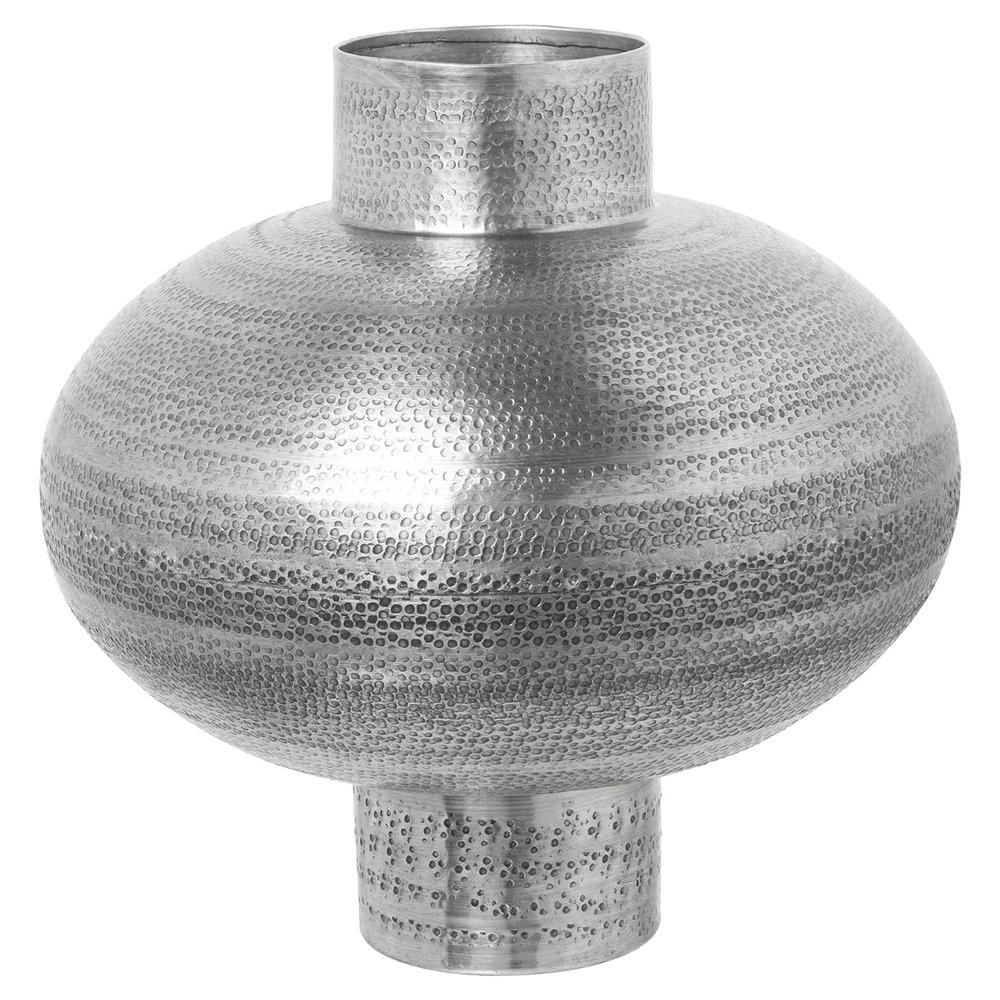 DRW Antique-Style Aluminum Table Vase, 33 x 33 x 33 cm, Silver
