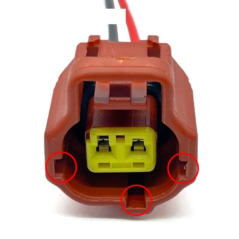 EVURU 2-Pin Coolant Temperature Sensor Connector Harness, 1JZ-GTE/2JZ-GTE/Miata IAC, Brown, 1 pc with 15 cm Wire