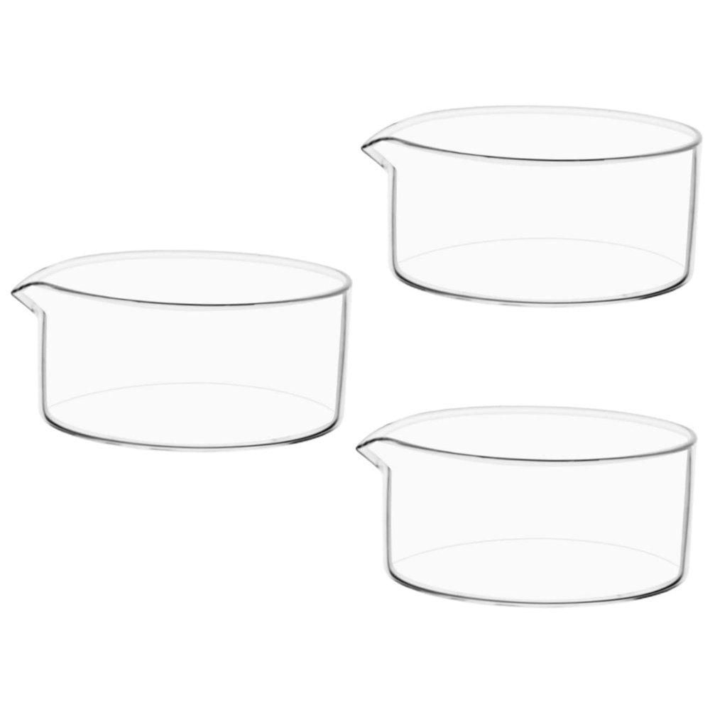 Mobestech 3-Piece Glass Laboratory Crystallization Dishes with Pour Spout