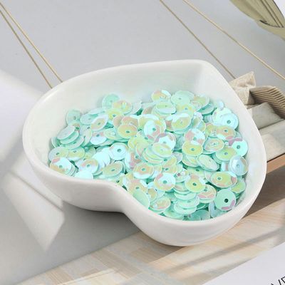 10 g Pack of 4/5/6/8 mm Round Loose PVC Sequins, AB Mint, 6 mm, 720 Pieces