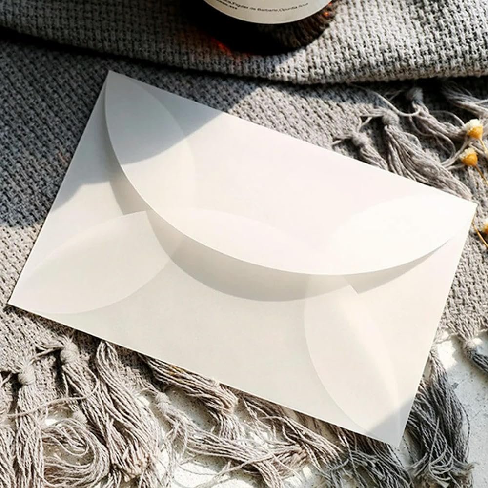 10 Customizable Translucent Glassine Paper Envelopes for DIY Postcards, Cards, Wedding Invitations, and Gift Packages