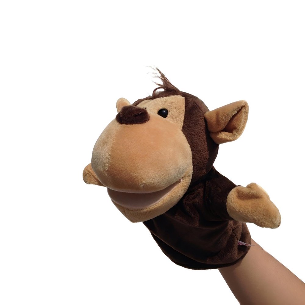 Proumhang Hand Puppet for Kids, Soft Plush Zoo Animal Toy, Monkey, 25 cm