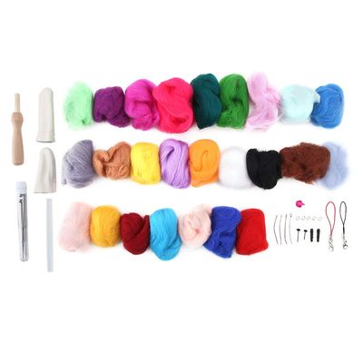 Dekaim 25-Color Wool Needle Felting Kit