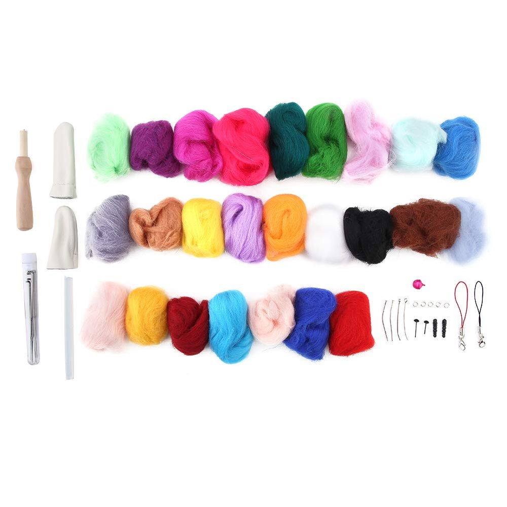 Dekaim 25-Color Wool Needle Felting Kit