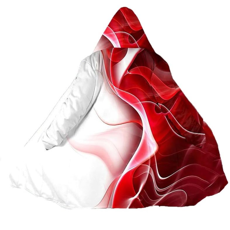 Men's Hooded Cape Coat with Thickened 3D Digital Print