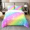 100% Cotton Rainbow Stripe Starry Sky Duvet Cover Set, 200 x 200 cm view 1