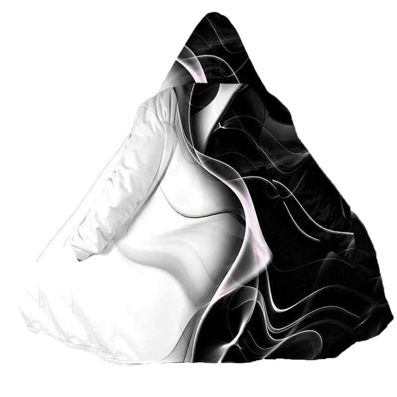 oneforus Men's 3D Digital Print Long Padded Hooded Cape Coat