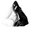 oneforus Men's 3D Digital Print Long Padded Hooded Cape Coat view 1