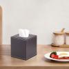 XNONE Square Leather Tissue Box Cover, Brown view 4
