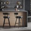 VASAGLE Bar Stools, Set of 2, Faux Leather, 101.3 cm High, Easy Assembly view 2