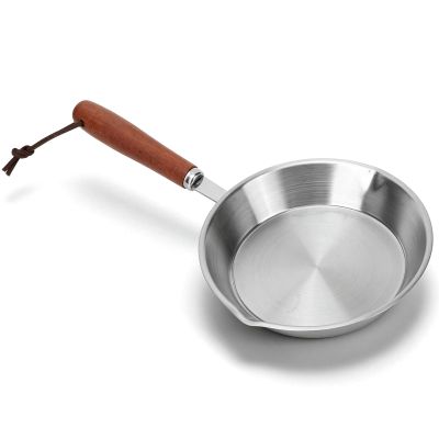 Cyrank Mini Stainless Steel Frying Pan, 12 cm/16 cm, Small Egg Pan, for Home, Restaurant and Induction Cooktops (16 cm)