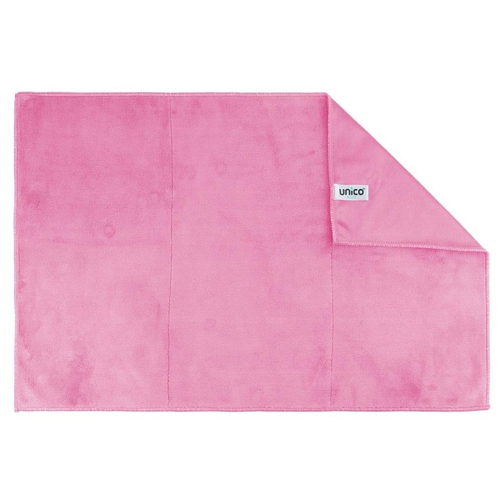 unicopuro Soft Touch Microfiber Cloth 60 x 40 cm Pink, 500 ml Absorbency, Polishing Side