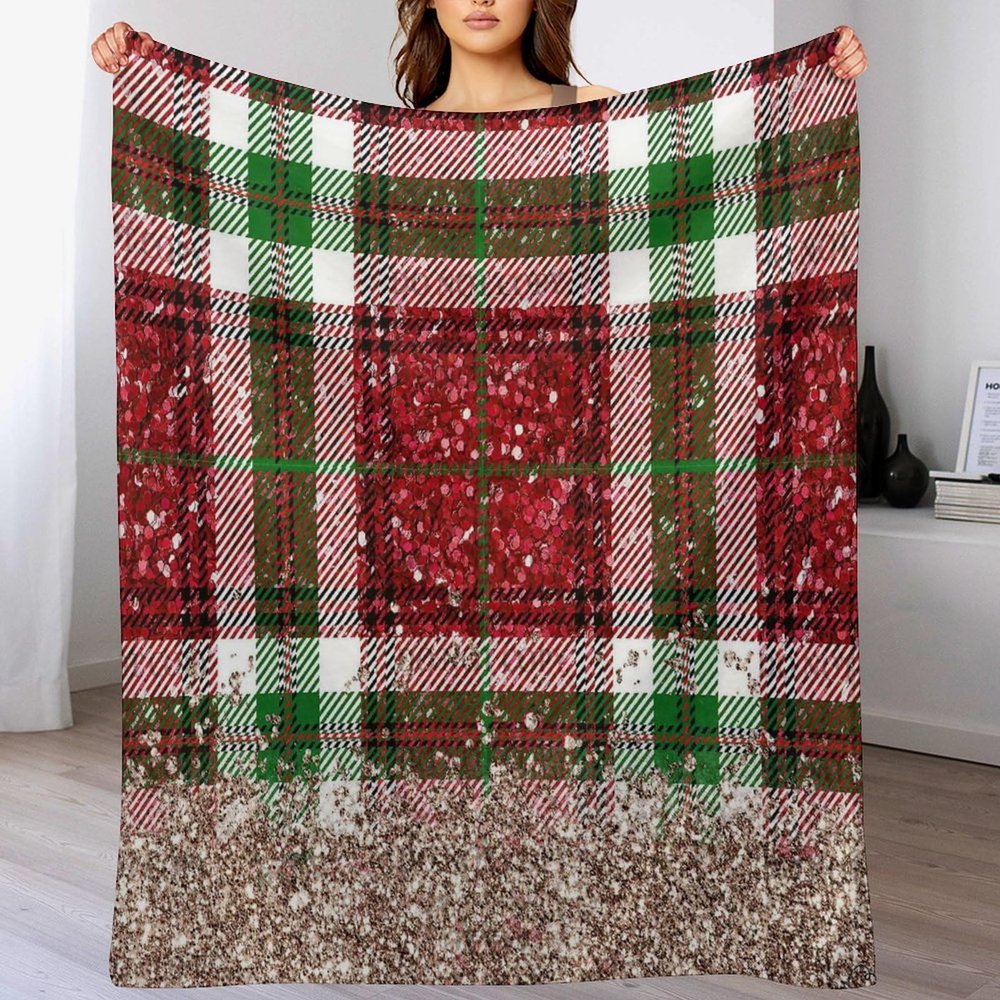 Christmas Blanket, Ultra-Soft Microfleece Blanket, Soft and Warm, Digitally Printed Flannel Blanket, Christmas or Birthday Gift, 100 x 130 cm
