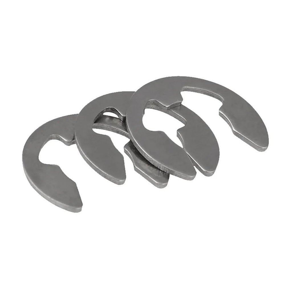 SeroNi 304 Stainless Steel E-Type Clip Retaining Ring for Shaft Bearings, M3–M8, M10, M15, 50 Pieces