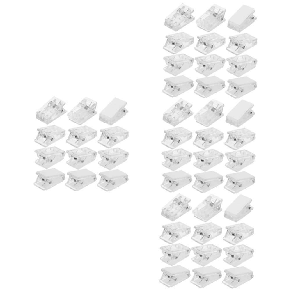 Ciieeo 120-Piece Transparent Self-Adhesive Spring Clips for Posters and Name Badges