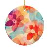 Floral Watercolor Ceramic Christmas Tree Ornament view 1
