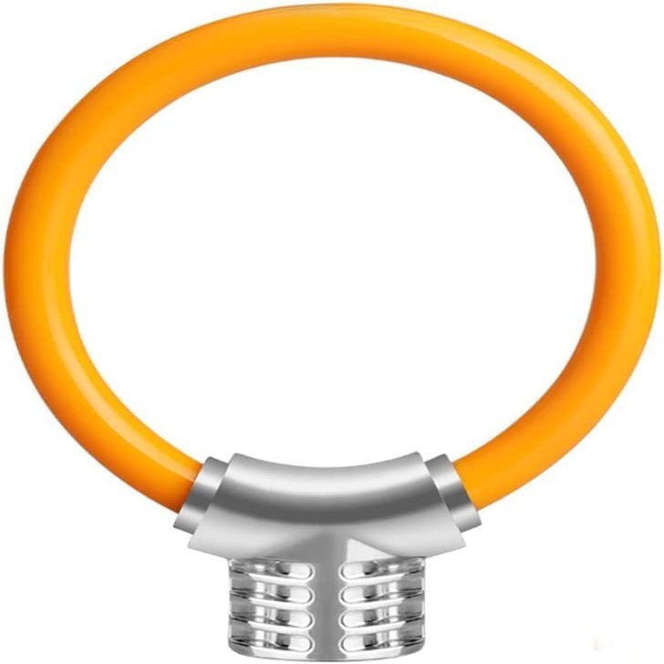 ZECHAO Bike U-Lock with Frame Holder, Long Cable, and 2 Keys – Orange