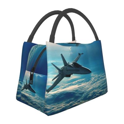 MKNAZ Lunch Bag, Fighter Jet Print, Lightweight and Spacious