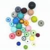 100-Piece Natural Round Wooden Bead Set for Macramé view 2