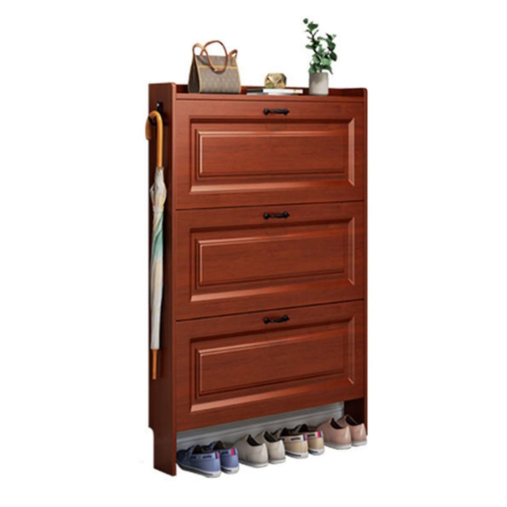 MMOU Narrow Shoe Cabinet with Drawer, 3 Flip Drawers, Space-Saving Shoe Organizer, 70 x 24 x 113 cm (Size: 70 x 17 x 113 cm)