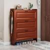 MMOU Narrow Shoe Cabinet with Drawer, 3 Flip Drawers, Space-Saving Shoe Organizer, 70 x 24 x 113 cm (Size: 70 x 17 x 113 cm) view 2