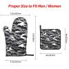VGFJHNDF Oven Mitts and Pot Holder, Gray Halloween Bat Print, Heat-Resistant, Waterproof, 3-Piece Set view 2