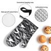 VGFJHNDF Oven Mitts and Pot Holder, Gray Halloween Bat Print, Heat-Resistant, Waterproof, 3-Piece Set view 3