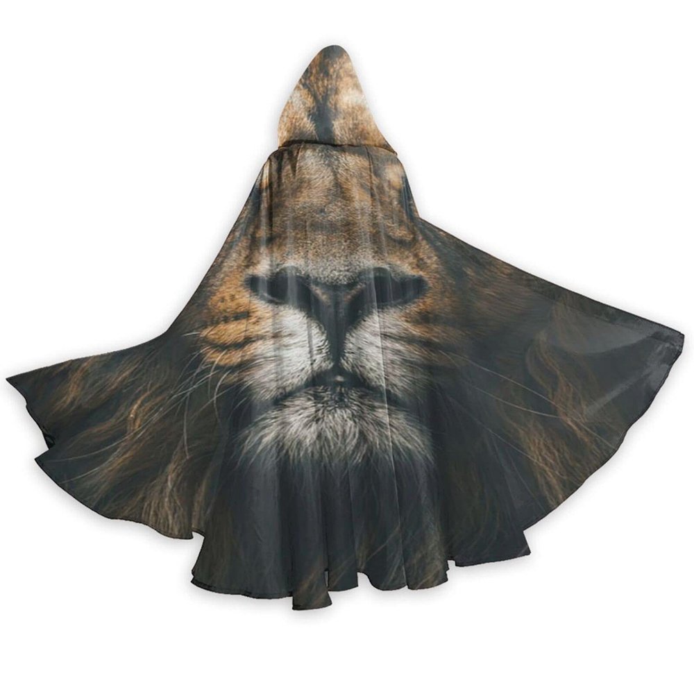 The Eyes of the Lion Are Really Impressive Halloween Hooded Cloak for Adults, Men's and Women's Cosplay Party Costume