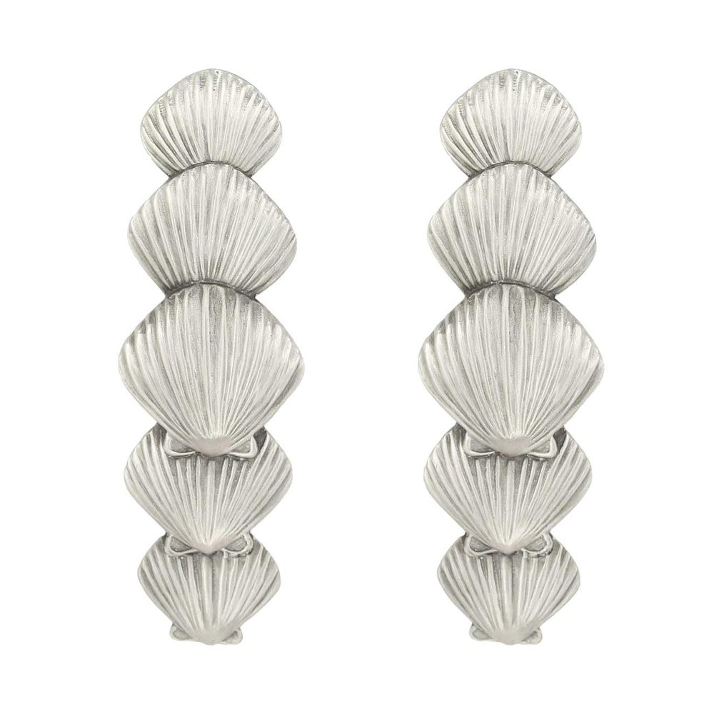 Costello Coastal Shell Drawer Pull (Vertical, 2-Pack) | Artist Pewter Hardware Collection