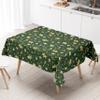 KEVKUS P1203-3 Green Christmas Gingerbread Man Oilcloth Tablecloth, Rectangular/Round/Oval, 120 x 120 cm, Raw Edge view 3