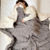 NBKJDSXL Reversible Fleece Sofa Blanket, 180 x 200 cm, Dark Gray view 1