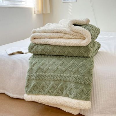 NBKJDSXL Thick Reversible Fleece Blanket, Super-Warm Soft Sofa and Bed Blanket, 180 x 200 cm, Green