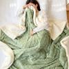 NBKJDSXL Thick Reversible Fleece Blanket, Super-Warm Soft Sofa and Bed Blanket, 180 x 200 cm, Green view 2