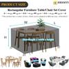 Waterproof, Windproof, Winter-Ready UV-Resistant Garden Furniture Cover, Rectangular 420D Oxford Fabric, Beige/Brown, 190 x 140 x 80 cm view 2