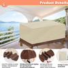 Waterproof, Windproof, Winter-Ready UV-Resistant Garden Furniture Cover, Rectangular 420D Oxford Fabric, Beige/Brown, 190 x 140 x 80 cm view 3