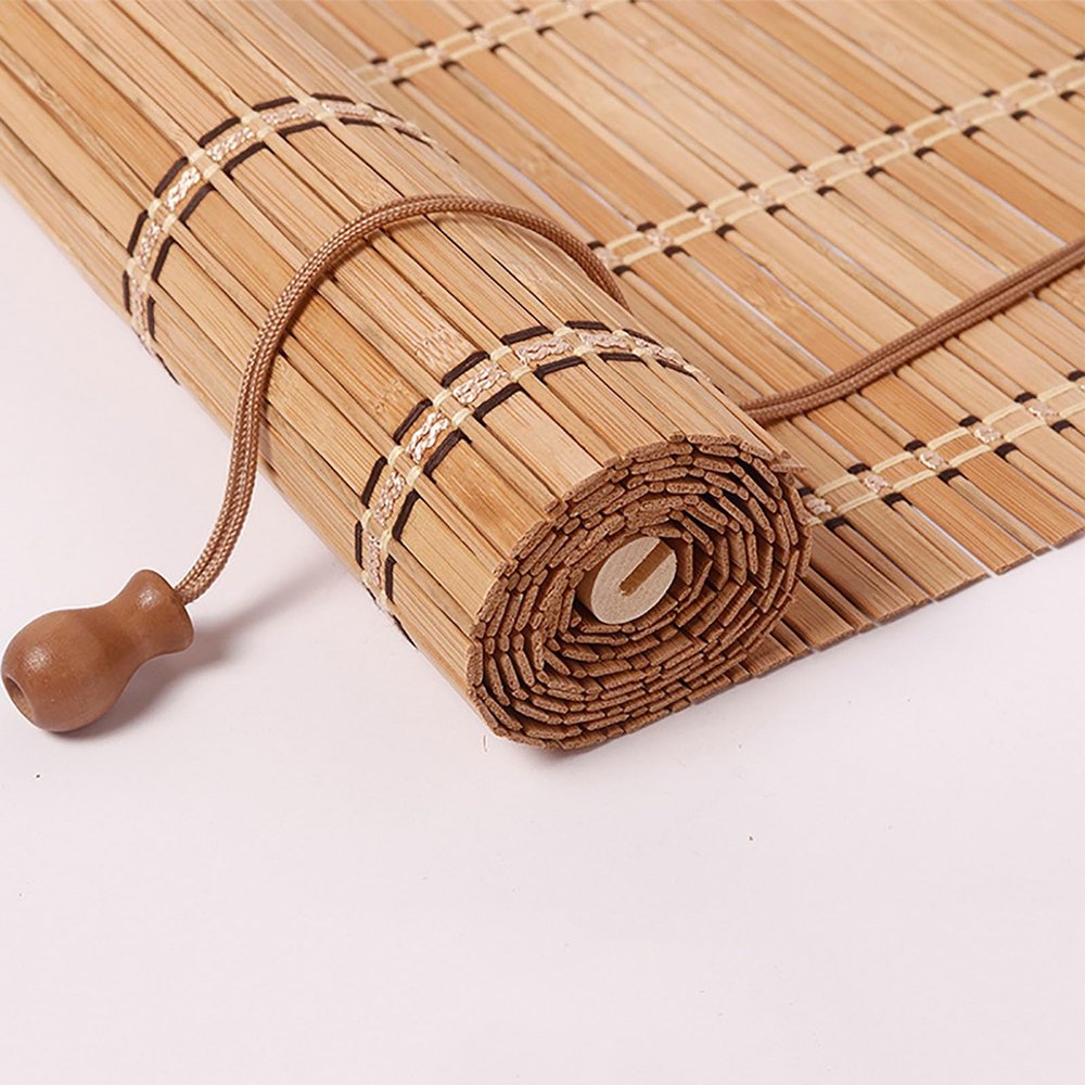 Bamboo Roller Blind, Retro Bamboo Shade, Indoor/Outdoor Sun Shade, Adjustable, 60 x 120 cm